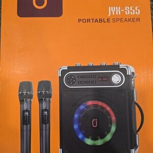 Portable Speaker with Dual Microphones - Black